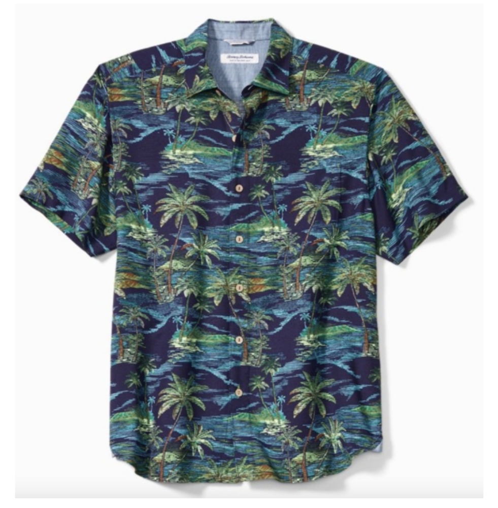 Tommy Bahama Veracruz Cay Scenic Iles Camp Shirt - Picture 2 of 9